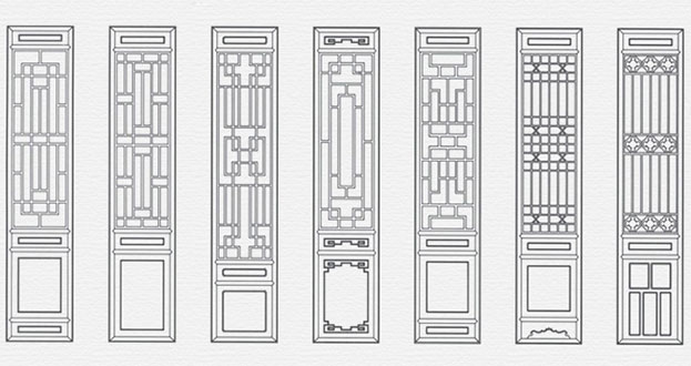 岳普湖常用中式仿古花窗图案隔断设计图